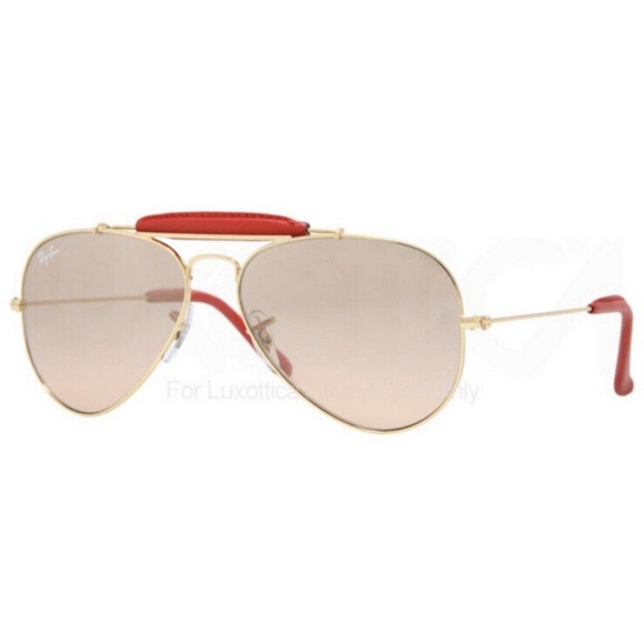 RAY BAN Vintage 2009 3407 58 Outdoorsman Remix Sunglasses Sole Red Bridge Rare - Picture 1 of 10